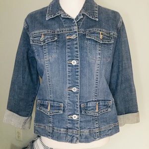Chico’s Platinum Denim Jacket, Chico’s Size 1 (M/8)
